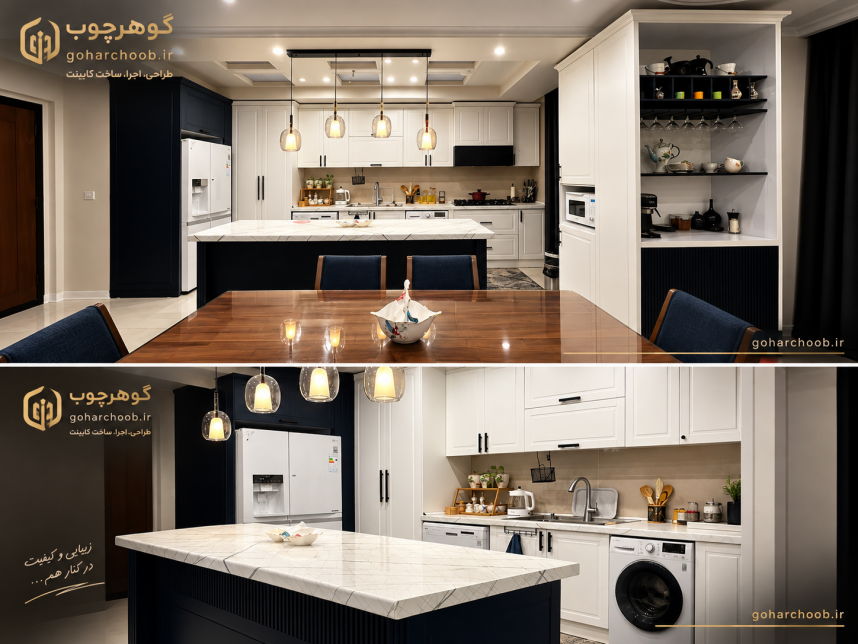 طراحی و اجرای کابینت آشپزخانه مدرن در تهران توسط گوهرچوب طراحی و اجرای کابینت آشپزخانه مدرن در تهران توسط گوهرچوب