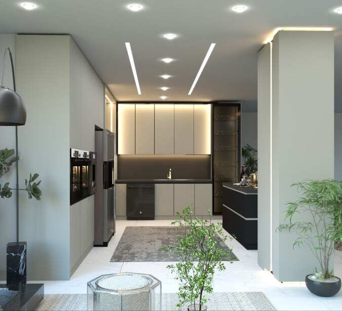 طراحی و اجرای کابینت آشپزخانه مدرن در نارمک توسط گوهرچوب