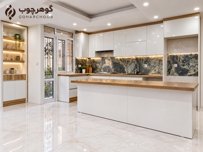نمونه کار کابینت نئوکلاسیک لوکس در تهران | گوهرچوب